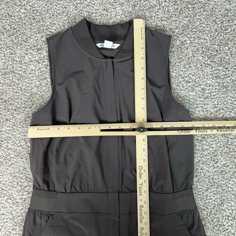 Athleta Jumpsuit Womens 10 Gray Brooklyn Utility Wide Leg Zip Pockets Travel - Picture 5 of 16